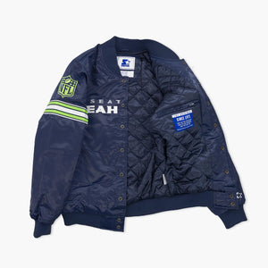 Seattle Seahawks Navy Satin Starter Jacket
