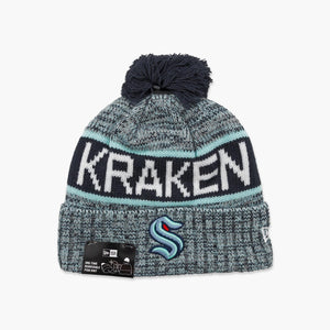 Seattle Kraken Tri-Color Marled Pom Beanie