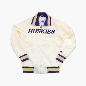 Washington Huskies Starter Cream Sideline Classic Satin Jacket