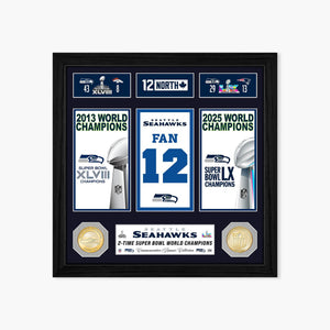 Seattle Seahawks Super Bowl Champions Banner Collection Bronze Coin Photo Mint