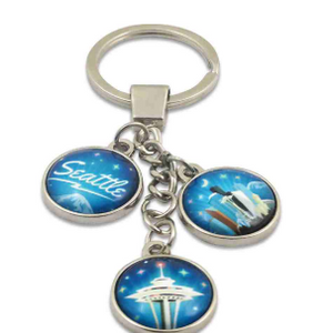 Seattle Glass Charm Trio Keychain