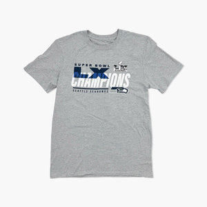 Seattle Seahawks Iconic Victory Super Bowl Champions T-Shirt - Heather Gray
