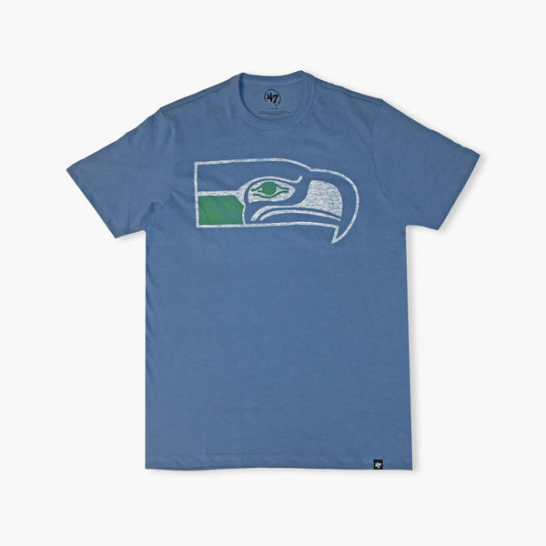 Seattle Seahawks Throwback Cadet Blue Distressed T-Shirt