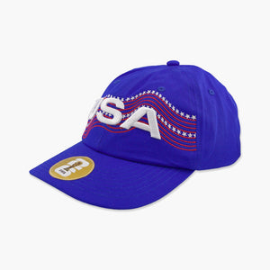 USA Wave Script Royal Adjustable Hat