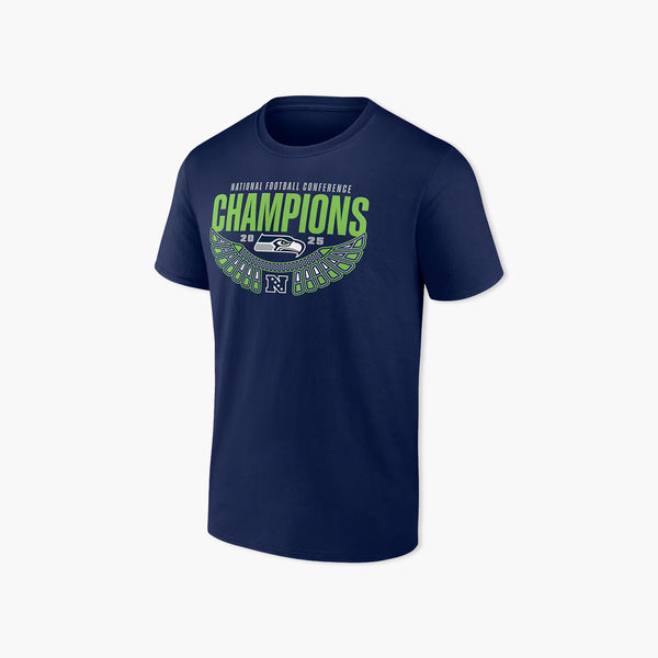 Seattle Seahawks Not Done Yet NFC Champions Navy T-Shirt