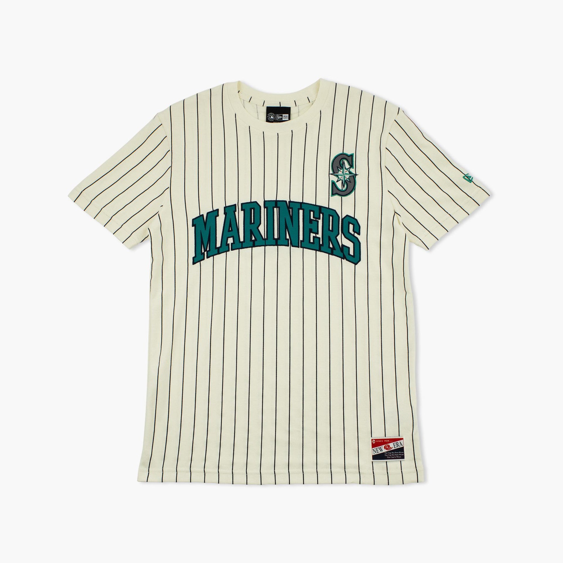 Seattle Mariners Cream Pinstripe Premium T-Shirt 2XL