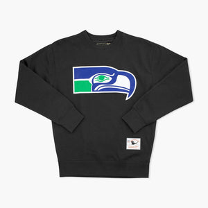 Seattle Seahawks Throwback Black Crewneck