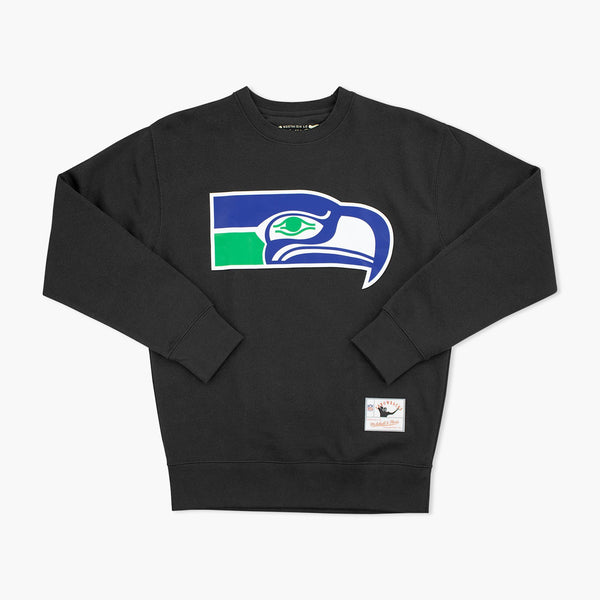 Seattle Seahawks Throwback Black Crewneck