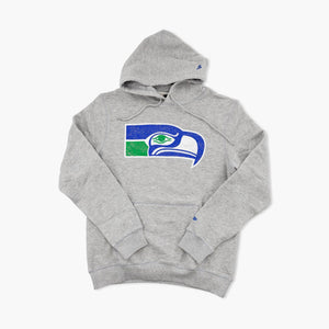 Seattle Seahawks Heather Grey Weathered Throwback Logo Pullover Hoodie