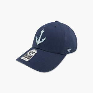 Seattle Kraken Anchor Logo Navy Clean Up Adjustable Hat