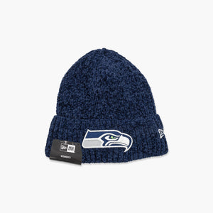 Seattle Seahawks Navy Plush Cuff Beanie