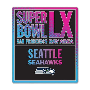 Seattle Seahawks Super Bowl LX Blue/Pink Collector's Pin