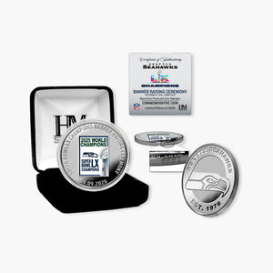 Seattle Seahawks Super Bowl LX Banner Raising Silver Plated Coin