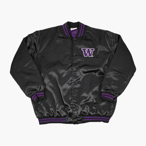 Washington Huskies Black Satin Jacket