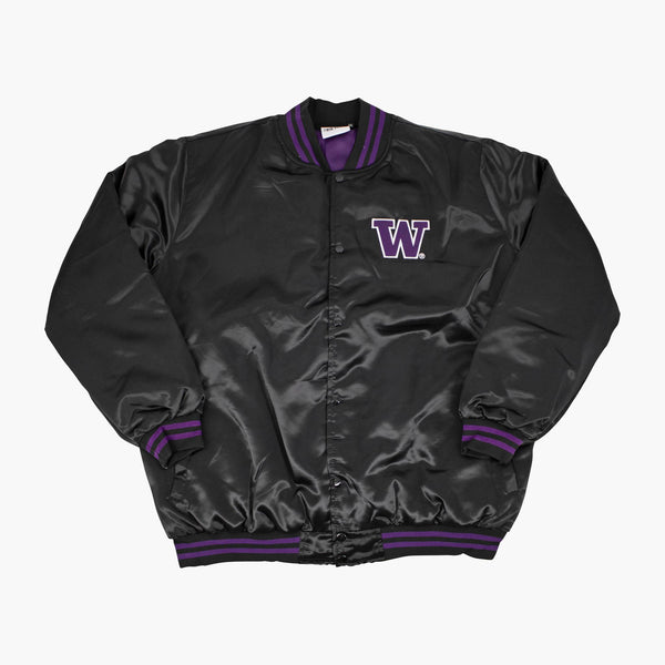Washington Huskies Black Satin Jacket