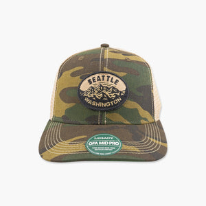 Mountain Badge Army Camo Seattle Trucker Hat