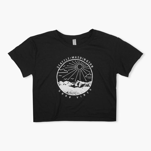 Sunny Mountains Black Crop Top