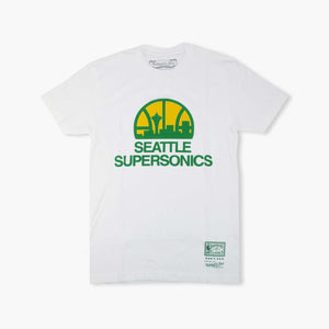 Seattle SuperSonics White Skyline Logo Premium T-Shirt