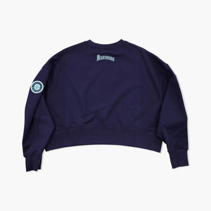 Seattle Mariners Classic Navy Fleece Women's Crewneck