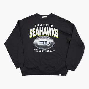 Seattle Seahawks Women’s Arch Storm Cloud Black Oversized Crewneck