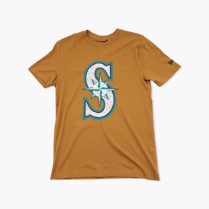 Seattle Mariners Caramel Brown Primary Logo T-Shirt