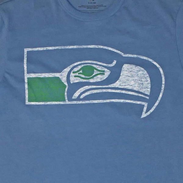 Seattle Seahawks Throwback Cadet Blue Distressed T-Shirt