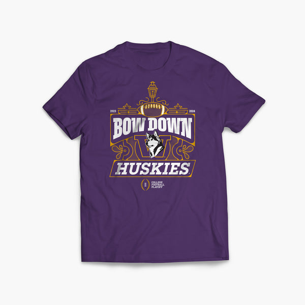 Washington Huskies College Football Playoff Bow Down Purple T-Shirt