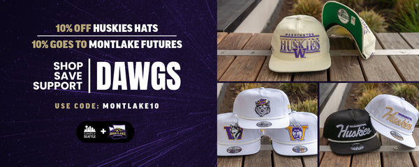 Get 10% Off Huskies Hats | 10% Goes To Montlake Futures - Use Code: MONTLAKE10 - Shop, Save, Support | Dawgs.