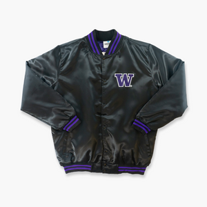 Washington Huskies Black Satin Jacket