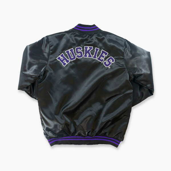 Washington Huskies Black Satin Jacket