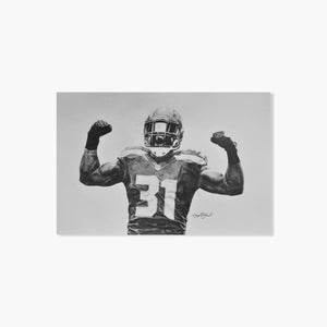 Kam Chancellor 18″ x 12″ Keegan Hall Print - Autographed by Keegan Hall