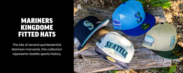 Mariners Kingdome Fitted Hats -The site of several quintessential Mariners moments, this collection represents Seattle sports history. - Shop Hats