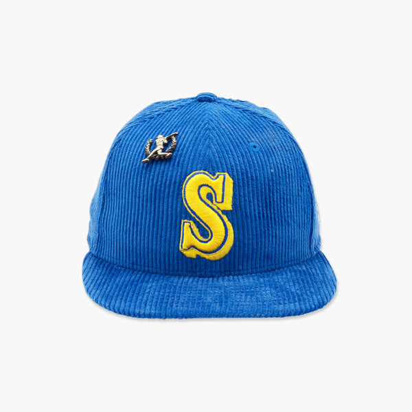 New Era Seattle Mariners Corduroy Letterman Pin Fitted Hat