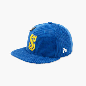 New Era Seattle Mariners Corduroy Letterman Pin Fitted Hat