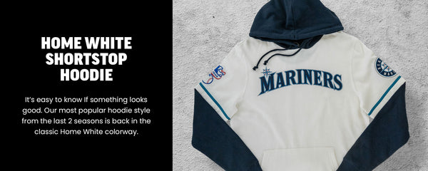 Home White Shortstop Hoodie It’s easy to know If something looks good. Our most popular hoodie style from the last 2 seasons is back in the classic Home White colorway.