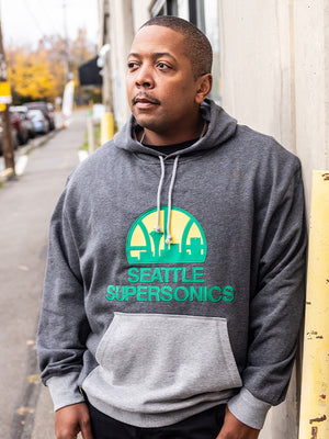 Model Wearing Sonics Hoodie