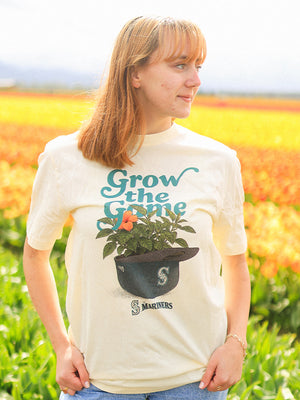 Model Wearing Mariners T-Shirt