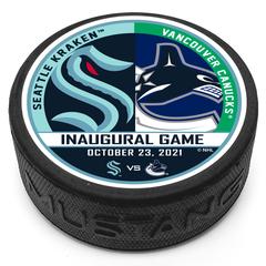 Seattle Kraken vs. Vancouver Canucks Home Opener Puck
