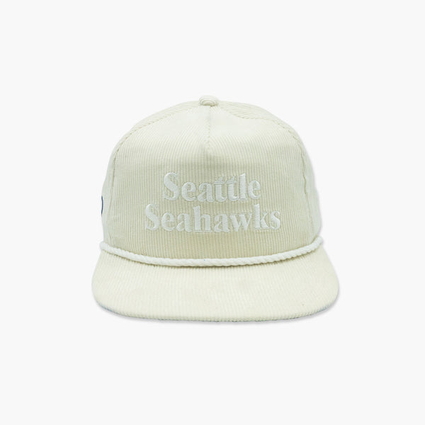 Seattle Seahawks 80's Script Cream Corduroy "Golfer" Snapback