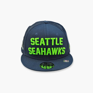 Seattle Seahawks Super Bowl XLVIII Champions Stacked Trucker Hat
