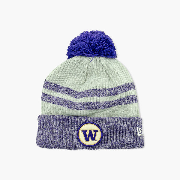 New Era Washington Huskies Circle Patch Cuff Pom Beanie