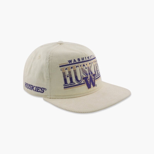 Washington Huskies Cream Corduroy "Golfer" Snapback