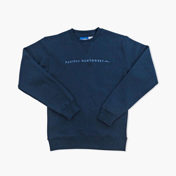 Pacific Northwest Embroidered Navy Big Cotton Crewneck