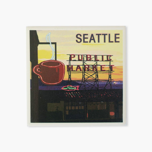 LP Pike Place Market Sign & Water Coaster