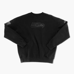 Seattle Seahawks Black Embroidered Crewneck