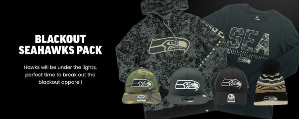 Blackout Seahawks Pack - Hawks will be under the lights, perfect time to break out the blackout apparel!