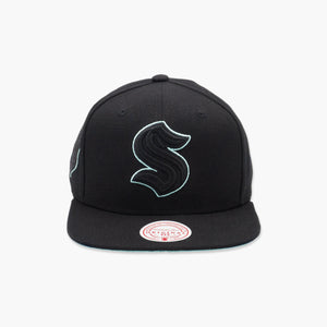 Seattle Kraken Blackout Teal Pop Snapback