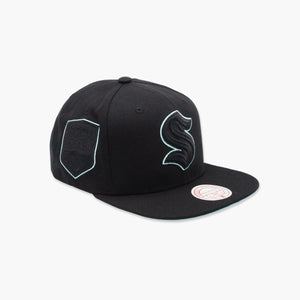 Seattle Kraken Blackout Teal Pop Snapback