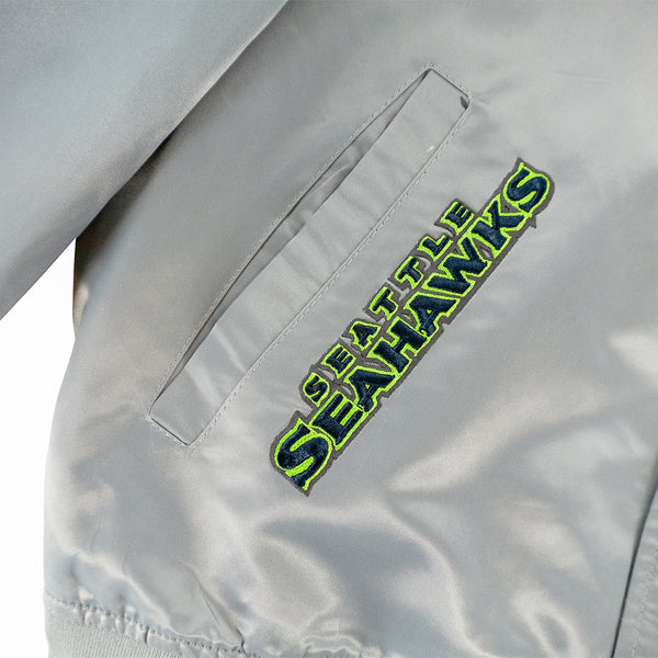 Seattle Seahawks Hometown Hero Grey Satin Jacket