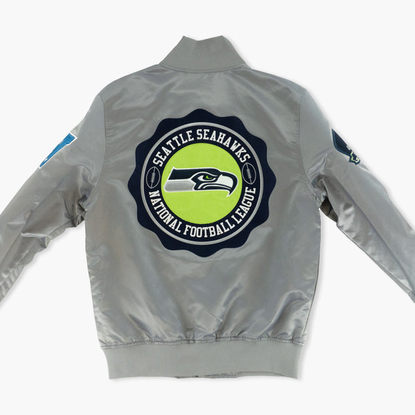 Seattle Seahawks Hometown Hero Grey Satin Jacket